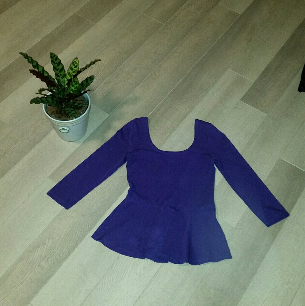 Express Purple Peplum Top
